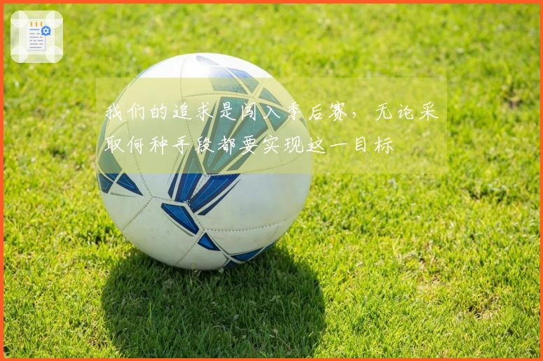 我们的追求是闯入季后赛，无论采取何种手段都要实现这一目标